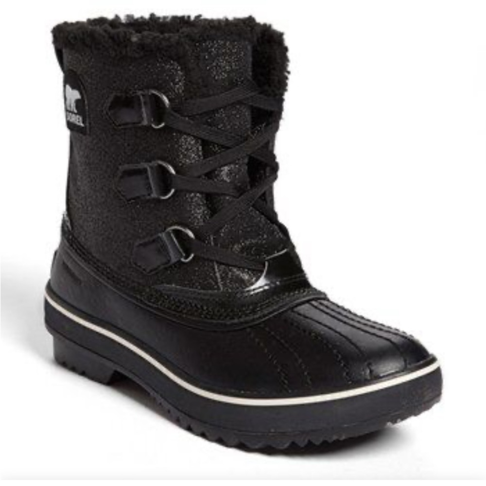 SOREL 'Tivoli' Waterproof black sparkle Boot - Size 6 Excellent Condition